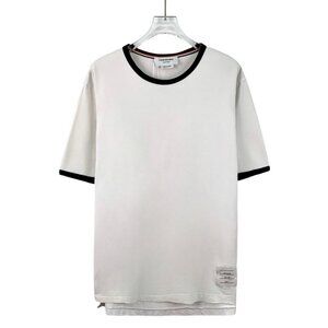 Thom Browne White Cotton Short-Sleeve T-Shirt Size 2M Made In Japan Round Neck C
